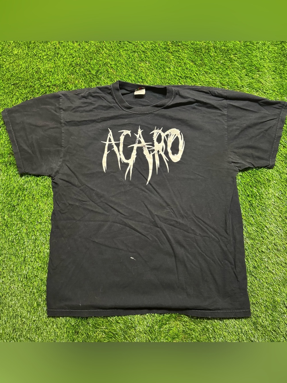 Rare ACARO Band Shirt XL Y2K Metal Goth Grunge Distressed Heavy Cotton Tee